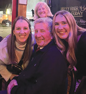 Pic: Annie and Molly hang with Grandad Andy Dever, celebrating his 91st birthday, at @ThePlank