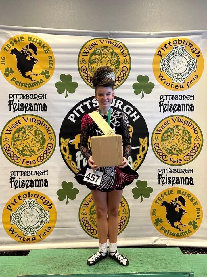 Cara, from the Leneghan Academy, won her final first in Preliminary championships and is now qualified for the highest level, Open Championships