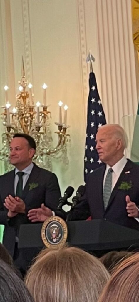 Taoiseach Leo Varadkar joins President Biden in the historic East Room on St. Patrick's Day 2024, just hours before his bombshell resignation.