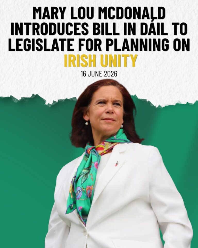 Mary Lou McDonald Launches Bill to Legislate for Planning on Irish Unity